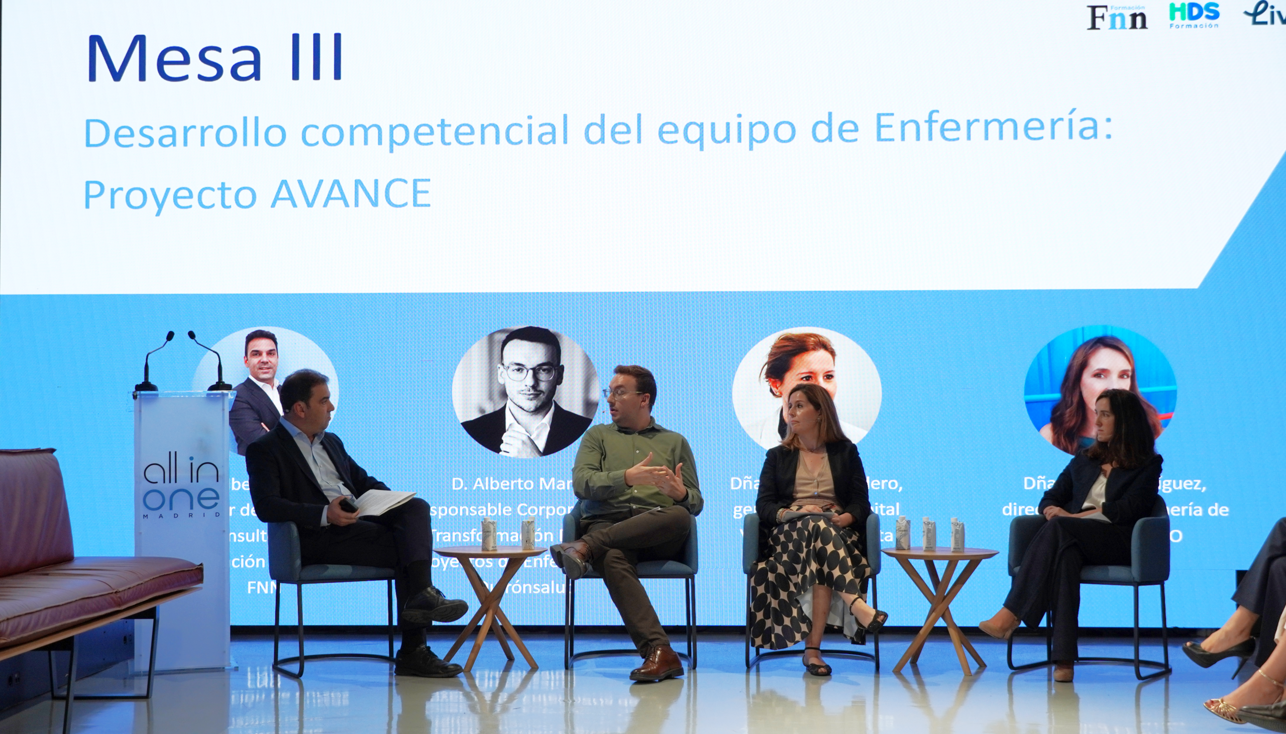 Mesa del Proyecto AVANCE de ASPE en el VI Congreso de Recursos Humanos y Salud, con participación de FNN